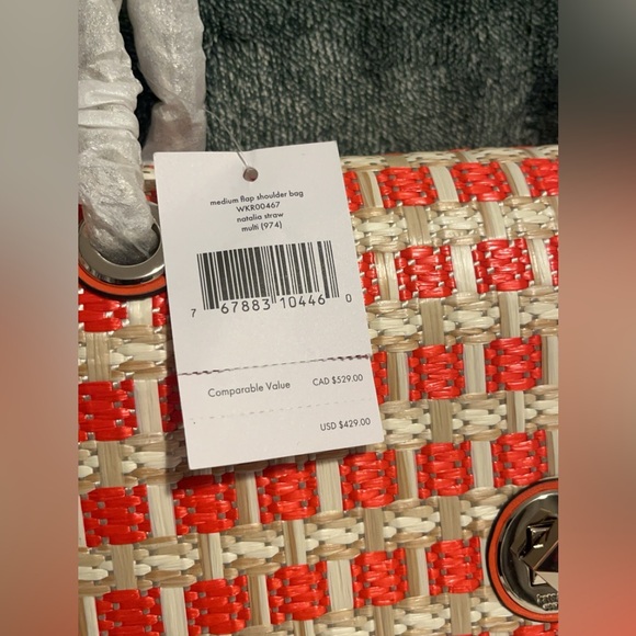 Kate Spade Natalia Straw medium flap shoulder bag - Picture 4 of 11